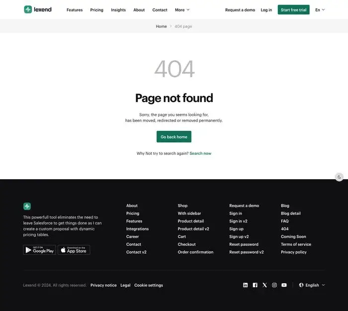 404 page