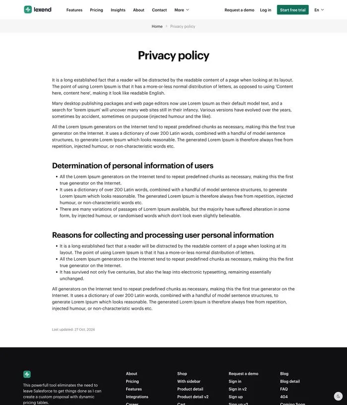 Privacy policy